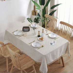 ETERNAL MOMENT® Timeless Beige Linen Tablecloth