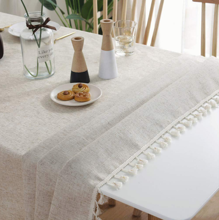 ETERNAL MOMENT® Timeless Beige Linen Tablecloth - Image 5